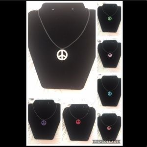 3/$10 Stone peace sign necklaces